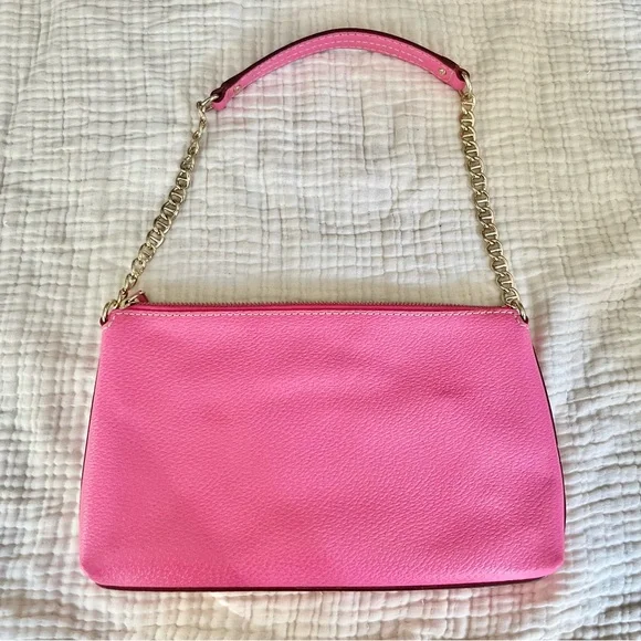 Kate Spade | Pink Leather Shoulder Zip Purse Handbag - Picture 4 of 9